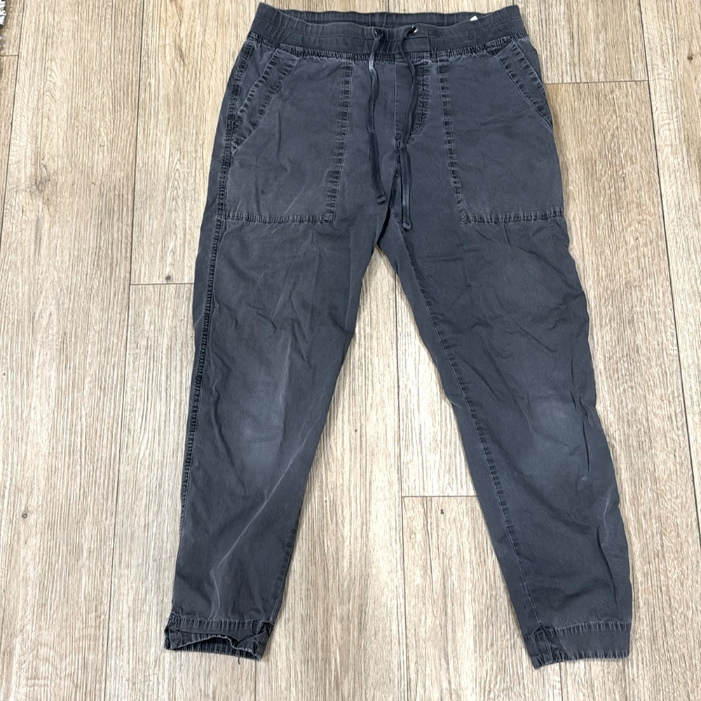 James Perse Women’s Grey Cotton Cargo Pants Size 1 drawstring waist